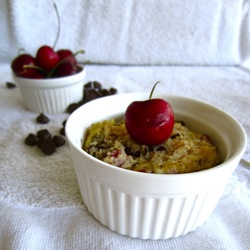 Cherry-Chocolate Chunk Cake for One (Paleo)