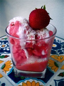Coconut Strawberry Sundae