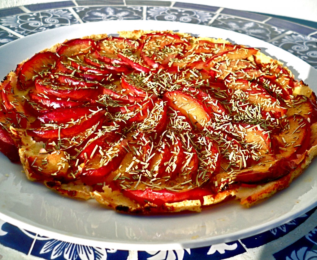 Plum Socca Tart with Rosemary