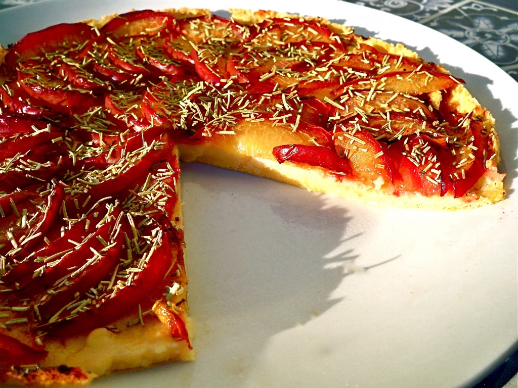 Plum Socca Tart with Rosemary