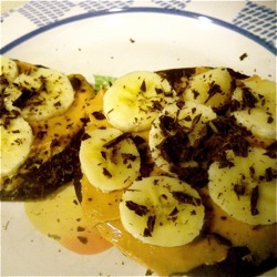 Open Faced Peanut Butter, Chocolate, Banana