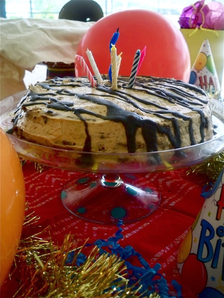 Chocolate Cake with Peanut Butter Cream Frosting