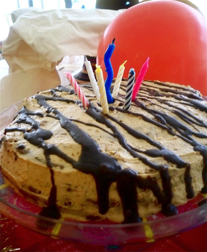 Chocolate Cake with Peanut Butter Cream Frosting