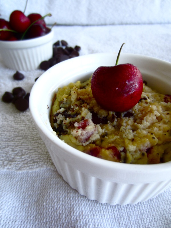 Paleo Cherry-Chocolate Chunk Cake for One