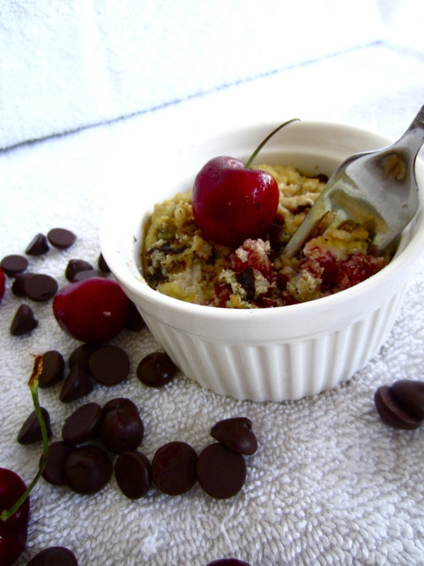 Paleo Cherry Chocolate Chunk Cake for One